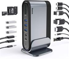 Baseus 17-in-1 USB C Docking Station to Cast on 3 Monitors with 100W PD USB-C Port
