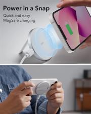 ESR HaloLock Kickstand Wireless Charger, MagSafe-Compatible Charger for iPhone 15/14/14 Plus/14 Pro/14 Pro Max and iPhone 13/12 Series, with 5 ft (1.5 m) Removable Cable, Adapter Not Included