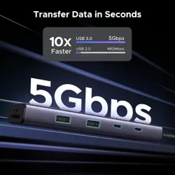 UGREEN Revodok 9 in 1 USB C Hub Gigabit Ethernet Adapter 4K@60Hz HDMI, 100W PD Charging,USB A&C Data Ports, SD/TF Card Reader, Compatible with Mac M1, M2, M3, iPad, iPhone 16 Pro/Pro Max, Steam Deck