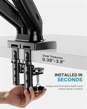 HUANUO Dual Monitor Stand, Adjustable Spring Monitor Desk Mount for 13-27 inch