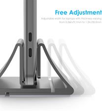 LENTION Aluminum Space-Saving Vertical Desktop Stand Compatible MacBook Air/Pro 13 15, MacBook 12, iPad Pro 12.9, Surface Book, Chromebook and 11 to 17-inch Laptops (Space Gray)