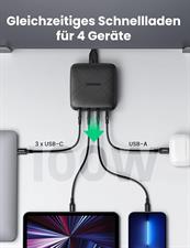 UGREEN USB C Charger 100W 4-Port Desktop Charger PD Charger with PPS Compatible with MacBook Pro/Air, iPhone 14 Pro Max, 14 Pro, iPad Pro, Dell XPS, S23 Ultra