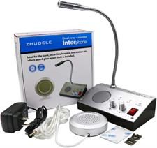 ZDL 9908 Bank/ Office/ Store/ Station Counter Window Intercom System, Dual-Way Intercommunication Microphone, Interphone System