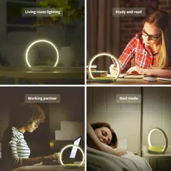 ELEHOT Bedside Lamp Table Lamp Touch Dimmable with 10 W Wireless Charger Night Light with 3 Levels Brightness for Bedroom Living Room Office (10 W)