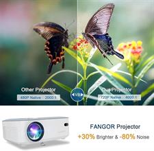 FANGOR Mini Projector, Protable Compatible with HDMI/USB/SD/VGA/TV Stick/AV/PS4/XBOX for Home Theater