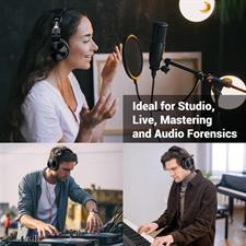 OneOdio Pro 10 Over Ear Headphones Wired Bass Headphones 50mm Driver 6.35 & 3.5mm Jack DJ Monitor Headphones Recording Mixing Studio Monitoring Guitar Podcast Cell Phone PC MP3/4 Black