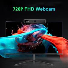 wo-we Windows Hello Face Recognition Webcam for Fast and Anti-Hacking Connection with Windows 10, Business IR Webcam with Dual Microphone Used for Video Conference, Streaming, Recording - RGB 720 Black