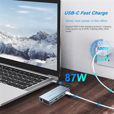 USB C HUB  11 in 1 Dongle with 4K HDMI, VGA, Type C PD, USB3.0, RJ45 Ethernet, SD/TF Card Reader, 3.5mm AUX, MacBook Pro/Air, Other Type C Laptops