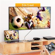 iDsonix HDMI Switch 4K@60Hz UHD HDMI Switcher Splitter 5 in 1 Out, HDMI Switch Box with IR Remote Control