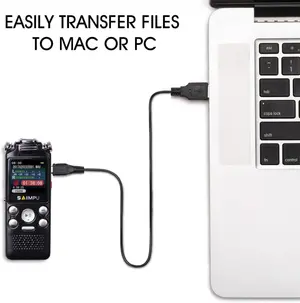 SAIMPU 8GB Digital Voice Recorder with MP3 Player, Professional Noise Reduction, Rechargeable, USB, 85 Hours Recording, Mono Microphone