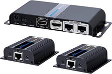 HDMI Extender 1080P@60HZ 1x2 Splitter Device Over CAT6 / CAT6A / CAT7 Cable, Transmission up to 40m/131ft with Loop-Out Local Display,Support IR Remote Control,EDID Function