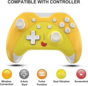KINGEAR Controller for Nintendo Switch,  Wireless Game Controllers with Six Gyro Axis, N-S/ Android/ Windows/ PC/ P3