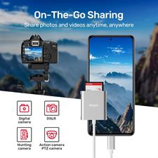 Unitek USB C SD Card Reader, Aluminum 3-Slot USB 3.0 Type-C Flash Memory Card Reader for USB C Device, Supports SanDisk Compact Flash Memory Card and Lexar Professional CompactFlash Card - Grey