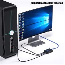 PWAY HDMI KVM Extender 1080P @ 60Hz Over Single Cat5E/6/7 Ethernet Cable Up to 50m/165ft with Loop Out & POC Function - USB Keyboard Mouse Support