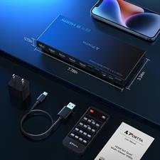 PORTTA Quad Multi Viewer Seamless Switcher 4 in 1 Out HDMI MultiViewer Switch 4x1 with PIP