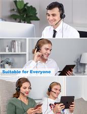 New Bee USB Headset with Microphone for PC, Computer Headset with in-line Mute Volume Control Wired Headset for Laptop, Skype, Zoom, Call Center, Meetings, Webinar