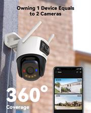 Imou 3MP+3MP Dual Lens CCTV Camera Home Outdoor, Pan-Tilt Wi-Fi Camera, AI Human and Vehicle Detection, Smart Color Night Vision, Red-Blue Warning Light, Two Way Talk, Privacy Mode, Weatherproof 