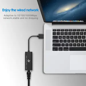 Rankie USB Network Adapter, USB 3.0 to RJ45 Gigabit Ethernet Internet Adapter, Black