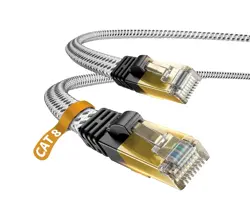 DanYee Cat 8 Ethernet Cable, Nylon Braided 50ft CAT8 High Speed Professional Gold Plated Plug STP Wires CAT 8 RJ45 Ethernet Cable 0.5M, 1M, 5M, 7M, 8M, 15M, 20M (Multi Color)