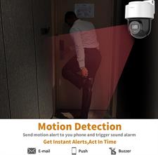 Hikvision IP Camera DS-2DE2C400MWG-E 2.8mm Lens 4MP IR&White Light Mini PT Network Camera Smart Hybrid Light PoE Security Built-in Microphone & Speaker