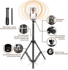 Ring Light 10" with 67" Extended Tripod Stand & Phone Holder for YouTube Video, Camera Led Ring Light for Streaming, Makeup, Selfie Photography Compatible with iPhone Android