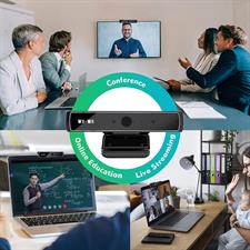 wo-we Windows Hello Face Recognition Webcam for Fast and Anti-Hacking Connection with Windows 10, Business IR Webcam with Dual Microphone Used for Video Conference, Streaming, Recording - RGB 720 Black