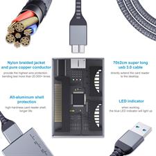 Ceuao KB-0704 SD Card Reader USB 3.0, 7-IN-1 Camera Memory Card Reader 