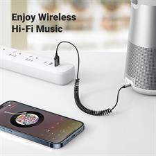 UGREEN Bluetooth 5.3 Adapter for Car Aux Input - Receiver with Built-in Mic for Hands-Free Calls, Compatible with Car Speaker and Home Audio