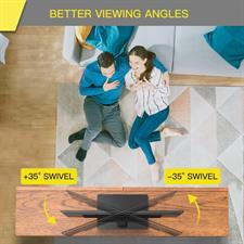 AM (Alphamount) APTVS17 Universal Swivel TV Stand,Table Top TV Stand for Most 32''-60'' LCD & LED