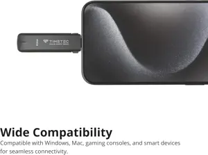 Timetec 512GB Pro Portable USB 3.2 Gen 2 Type-C / Type-A SSD Read Speed 1000MB/s Solid State Drive Stick for iPhone 15/Android/Tablet/Windows/Mac