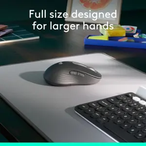 Logitech M650 Left Handed Wireless Mouse Signature  L Full Size Battery, Silent Clicks, Customizable Buttons, Bluetooth, PC/Mac/Chromebook - Graphite, Large (USED)
