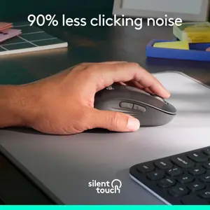 Logitech M650 Left Handed Wireless Mouse Signature  L Full Size Battery, Silent Clicks, Customizable Buttons, Bluetooth, PC/Mac/Chromebook - Graphite, Large (USED)