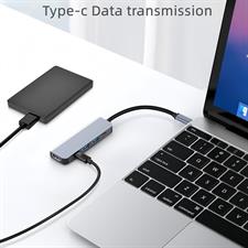USB C Hub 5 in 1 Extension hub, USB-c Interface Multifunction Adapter with 4K HDMI, 2 USB 3.0 Ports and 2 USB-c, Compatible with Laptop, MacBook, iPad, Mac Mini and More Type C Devices