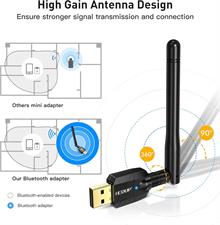 EDUP Long Range Bluetooth Adapter for PC Bluetooth 5.0 USB High Gain for Desktop Laptop Bluetooth Dongle EDR Wireless Receiver Transfer for Mouse, Keyboard,Speakers,Windows 7/8/10/8/11