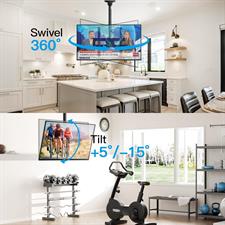 PERLESMITH PSCM2 Ceiling TV Mount for 26-65 inch Flat Screen Displays, Hanging Adjustable Ceiling TV Bracket Fits Most LCD LED OLED 4K TVs, Pole Ceiling Mount Holds up to 110lbs, Max VESA 400x400mm