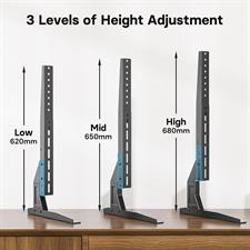 BONTEC Universal Table Top TV Stand Pedestal for 22-65 inch LCD/LED/OLED/Plasma TVs, Replacement TV Stand Legs for Screen Monitor Riser, Securely Holds 50KG & Max.VESA 800x400mm