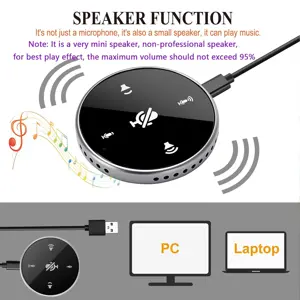 USB Conference Microphone with Speaker,Omnidirectional Speakerphone Computer Mic with 360Ã‚ Voice Pickup, Touch-Sensor Buttons to Mute/Volume for Streaming, Skype,VoIP Call, Webinar, Interview