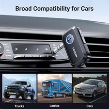 UGREEN 5.3 Aux Bluetooth Adapter for Car, [Greater Connection] Bluetooth Aux Adapter for Car, Bluetooth aux for Wireless Audio Receiver for Home Stereo/Wired Speaker, 15H Battery Life