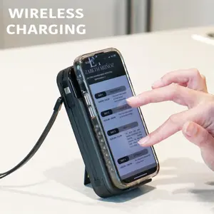 Limitless Innovations Ultimate Pro 15,000mAh Portable Power Bank PD 20W with Built-in Cables, Wireless Charging, Flashlight, Wall Plug, & Digital Display, for iPhone, Samsung, & More (Black Metallic)