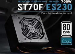 SilverStone SST-ST70F-ES230 - Strider Essential Series, 700W 80 Plus 230V EU ATX PC Power Supply, Low Noise 120mm