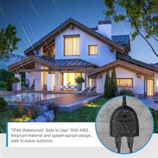 Maxcio EOP03-EU WiFi Outdoor Socket, Maxcio Smart Outdoor Socket, Waterproof, Compatible with Alexa & Google Home, WiFi Double Socket Outdoor with 2 Outputs, IP44 Sockets with App Remote Control, Timer Function
