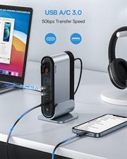 Baseus 17-in-1 USB C Docking Station to Cast on 3 Monitors with 100W PD USB-C Port