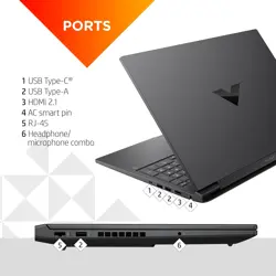 HP Victus 16-R0042 13th Gen |  Intel® Core™ i7-13700H Processor | 1TB SSD | 16GB DDR5 Ram | NVIDIA® GeForce RTX™ 4060 8GB | 16.1″ FHD (1920 x 1080) IPS LED Display (250 nits, 144Hz) | Mica silver| New