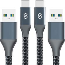 USB Type C Cable, Syncwire [2 Pack, 3.3Ft] USB 3.0 Fast Charging & Sync Nylon Braided USB A to USB-C Charger Cord for Samsung Galaxy S10/S9/S8 Plus/Note 9/8, Nintendo Switch