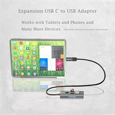 RORA USB hub, Aluminum Alloy Data USB 3.0 hub 4-Port with 2.5 ft Extension Cable and USB Adapter