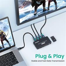 HDMI Switch 3 in 1 Out 4K HDMI Splitter, HDMI Switch with Remote Automatic HDMI Switch Box Supports 4K UHD 3D, HDMI Switcher for PS5, PS4, Fire Stick, Blu-Ray, Apple TV, Xbox, DVD, Roku, PC