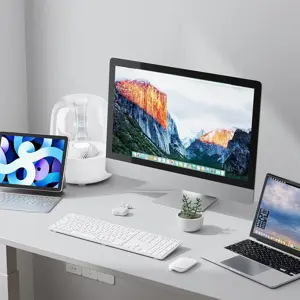 OMOTON KB515 Full-sized Wireless Keyboard for Apple MacBook Pro/Air, iMac, iMac Pro, Mac Mini/Pro, Battery-powered, Multi-Device (White)