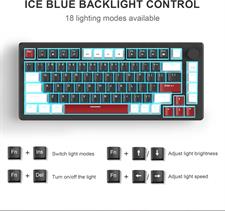 MageGee 75% Mechanical Gaming Keyboard, Compact Blue Backlit Wired Gaming Keyboard with Yellow Switches, EVA Foam, Knob Control, STAR75 Portable NKRO PC Gaming Keyboard - White & Black