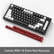 MageGee 75% Mechanical Gaming Keyboard, Compact Blue Backlit Wired Gaming Keyboard with Yellow Switches, EVA Foam, Knob Control, STAR75 Portable NKRO PC Gaming Keyboard - White & Black