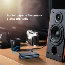Car Bluetooth AUX Adapter, ZIOCOM Bluetooth 5.0 Receiver with Handsfree Calls, Built-in Battery, Dual Connection, Aux To Bluetooth Adapter for Car/Home Music Streaming System/Speakers